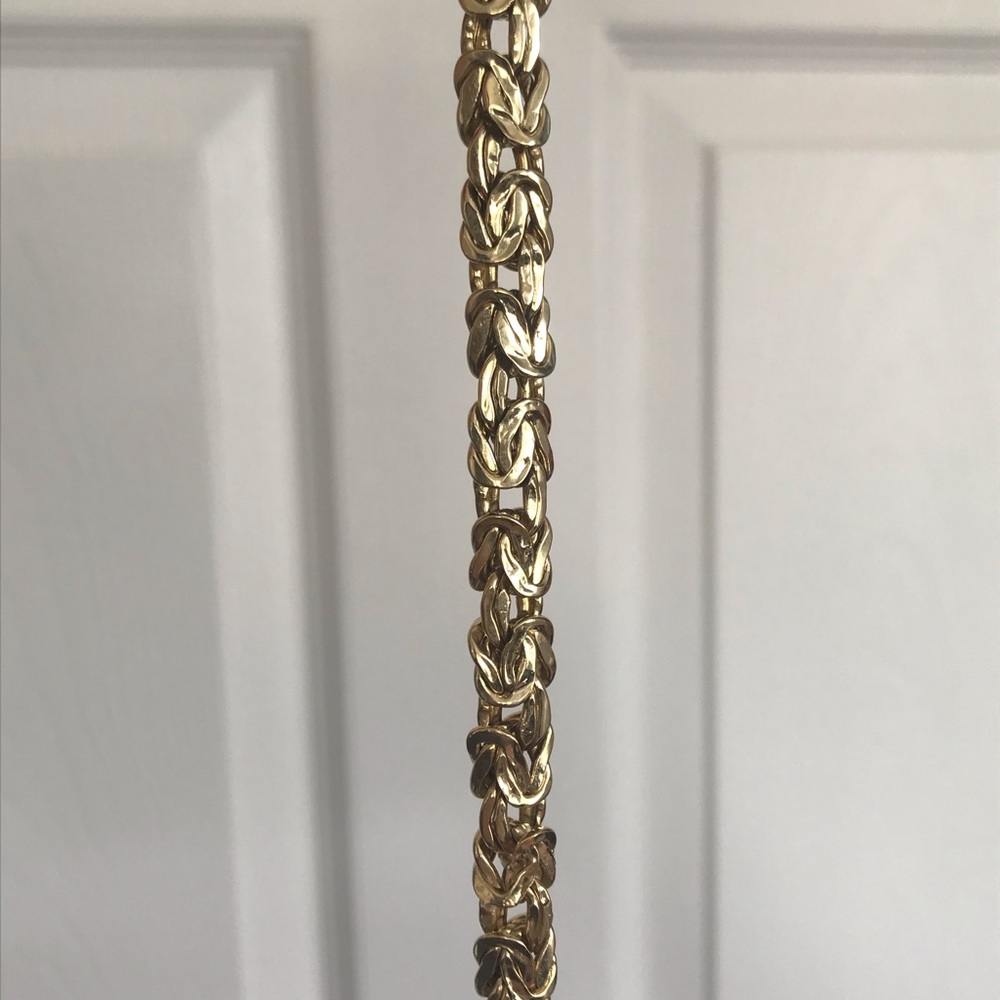 ✨ vintage 14K solid yellow gold solid chunky Byzantine bracelet stylish - Picture 8 of 16